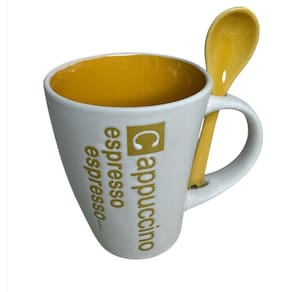kit Xicara e Colher Caneca luxo Cafe Cappuccino luxo 325ml