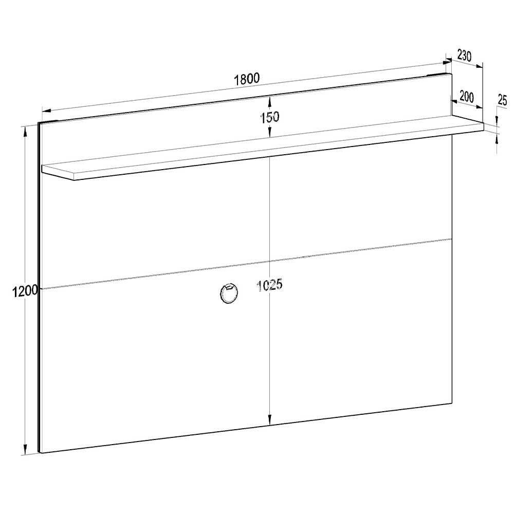 Painel Benevello 55" Mdp com Prateleira Branco com Siena