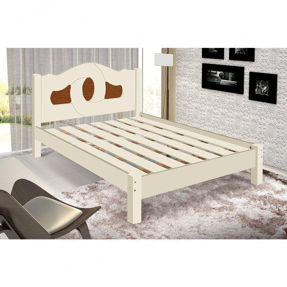 Cama Casal Siena Off White-canela - Carmolar
