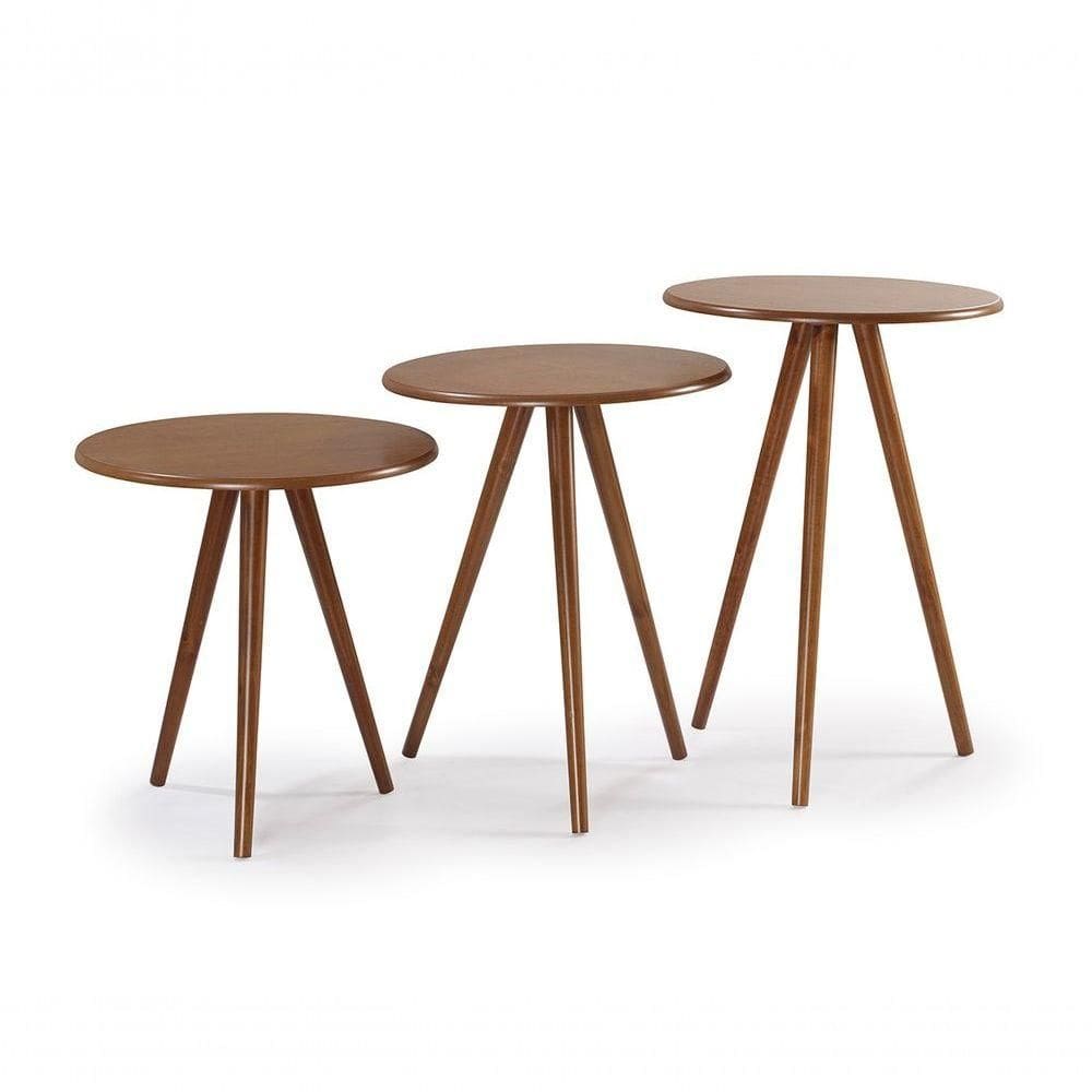 Conjunto De Mesa Tripé -M5Ct Garapa - Verniz
