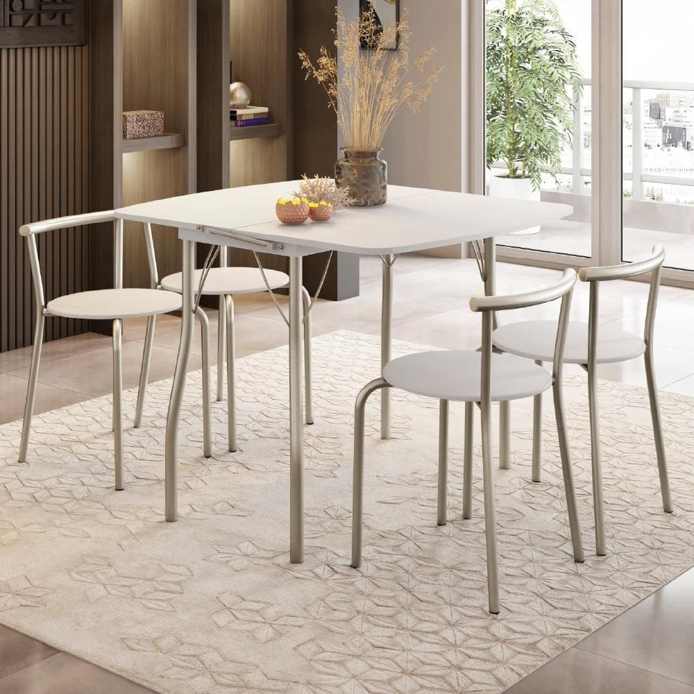 Conjunto Sala De Jantar Com Mesa E 4 Cadeiras 2999 Carraro