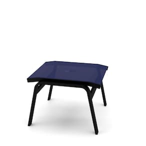 Apoio De Pé Riviera Alumínio Preto Tela Azul
