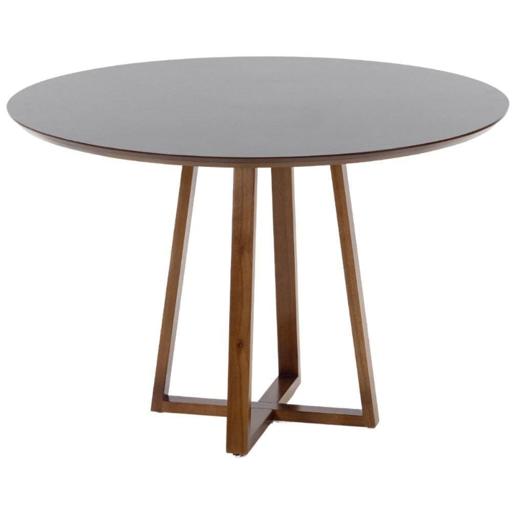 Mesa De Jantar Redonda Lara Premium 120cm Em E Mdf - Preto