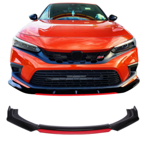 Spoiler dianteiro Honda Civic G11 2023 Black Piano Vermelho