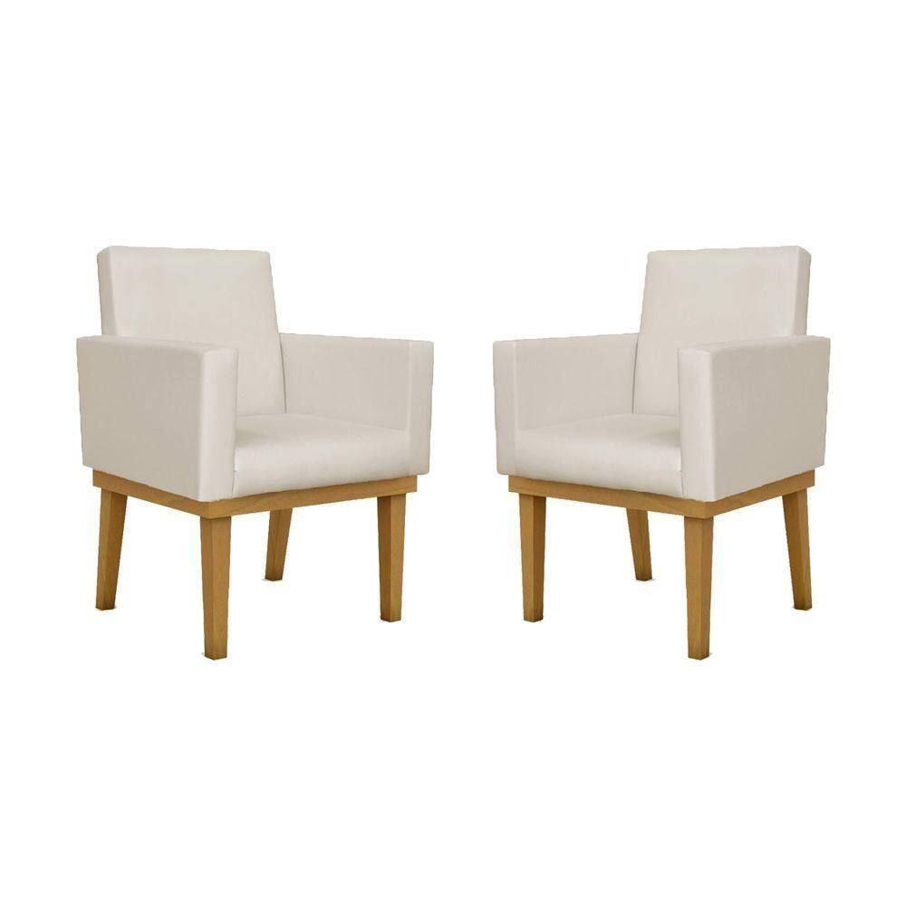 Kit 02 Poltronas Courino Cor bege