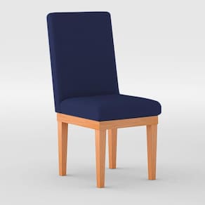 Cadeiras Estofada Com Base Suede Sala De Jantar Azul Marinho