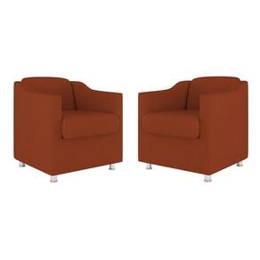 Kit 02 Cadeiras Poltronas Decorativas Recepção Clinica Suede Cor:terracota
