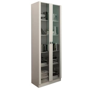 Armario Para Escritorio 2 Portas De Vidro Me4115 Branco Tecno Mobili Branco