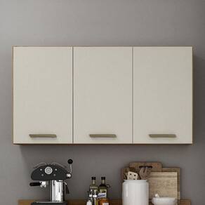 Armário Aéreo 120 Cm 3 Portas São Luis Valdemóveis Cinamomo/off White