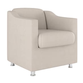 Cadeira Poltrona Decorativa Recepção Hospital Suede Cor:Bege