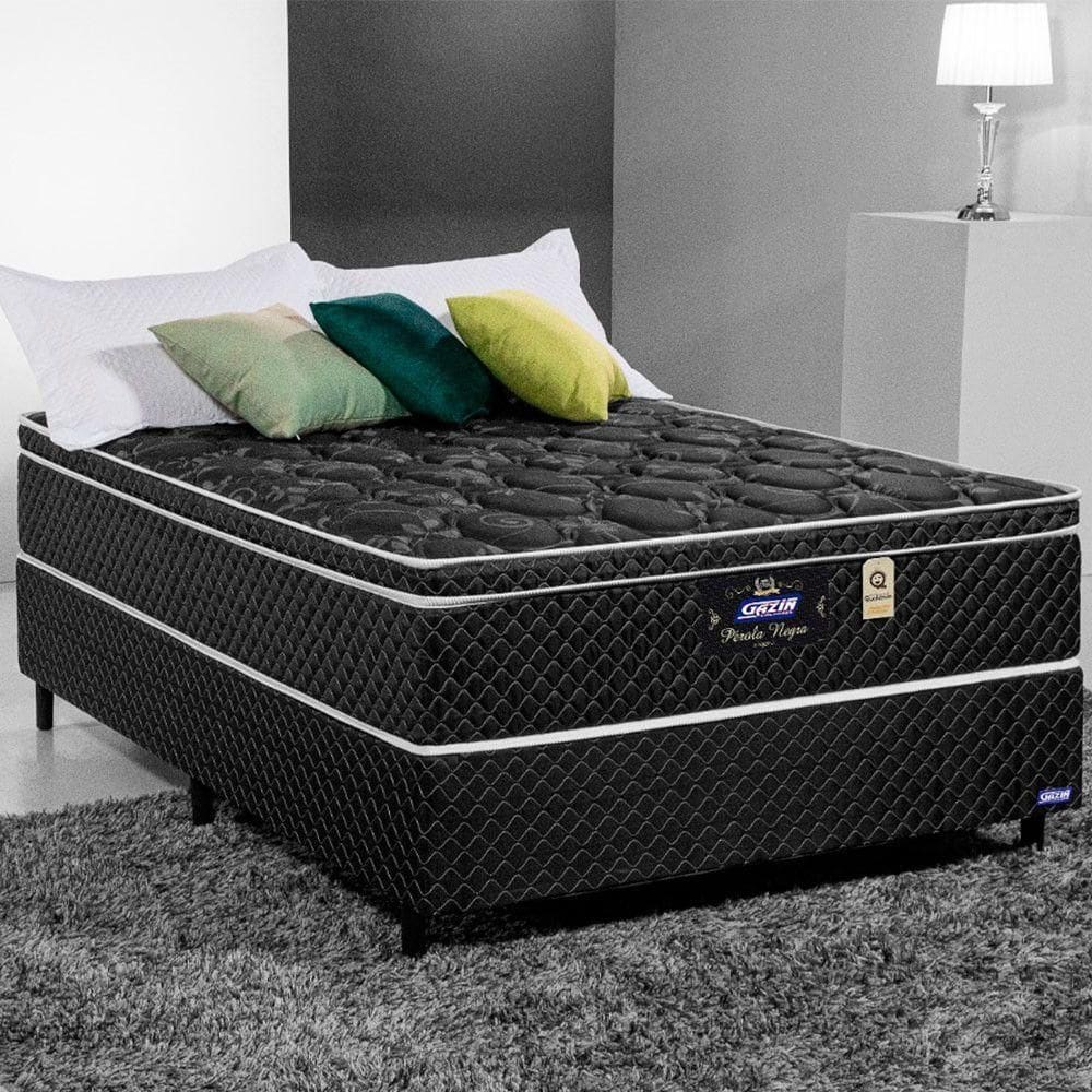 Colchão Gazin Perola Negra 138x32 Preto Preto