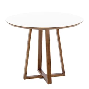 Mesa De Jantar Redonda Lara Premium 100cm Em E Mdf - Branco