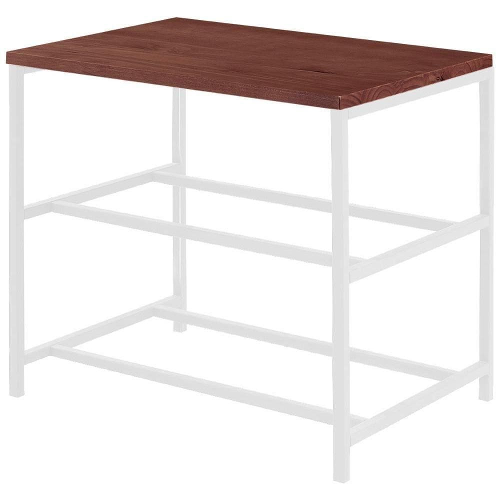 Banco Sapateira Industrial Branco F84 Pinus Castanho