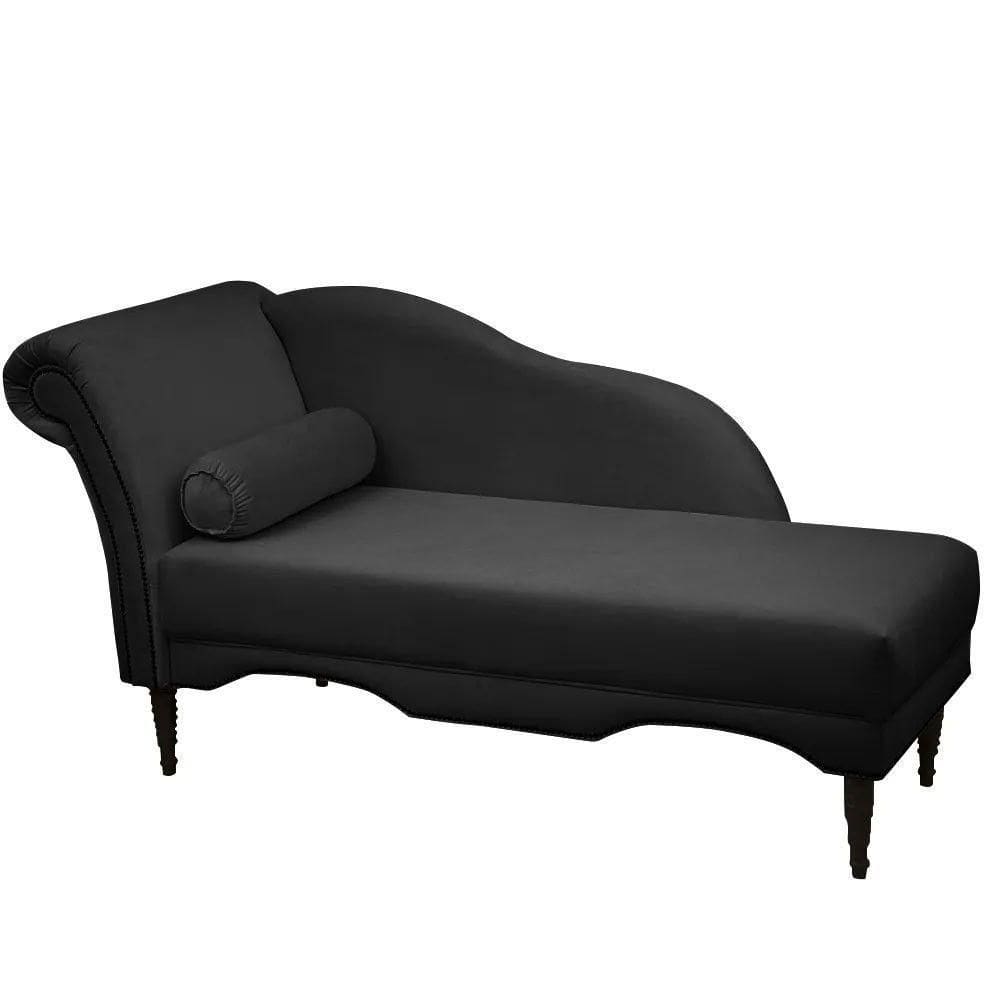 Chaise Longue Divã Copenhagen Em Madeira De Reflorestamento Sintético 160cm Speciale Home Preto