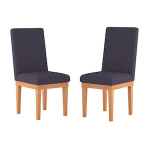 Kit 02 Cadeiras Estofadas Para Mesa De Jantar Balaqui Decor Cor:cinza