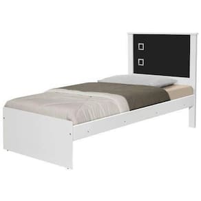 Cama Barcelona Solteiro Branco-preto Com Colchão - Tebarrot