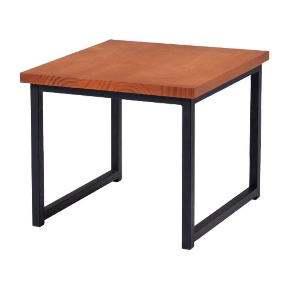 Mesa De Centro Ou Lateral Aço Preto F14 Madeira Taeda Mell Dmobiliario Mell