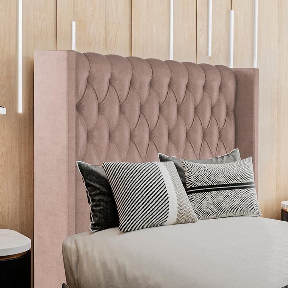 Cabeceira Solteiro 88 Cm Toquio Veludo Rose Soon Rose