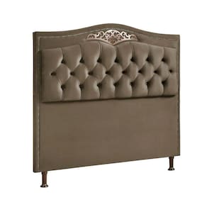 Cabeceira Estofada Holanda 1,60 Queen Veludo Speciale Home Marrom Castor