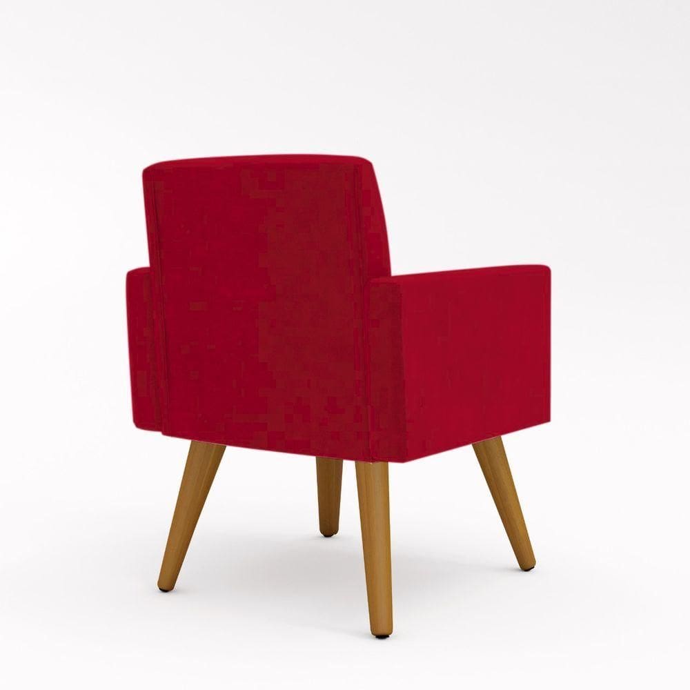 Poltrona Decorativa - Escritório - Recepção - Sala De Estar Cor:vermelho