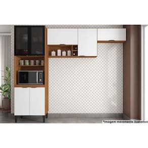 Cozinha Completa Firenze 3 Peças (2 Aéreos+1paneleiro) Cp07 Amendola-branco - Demóbile