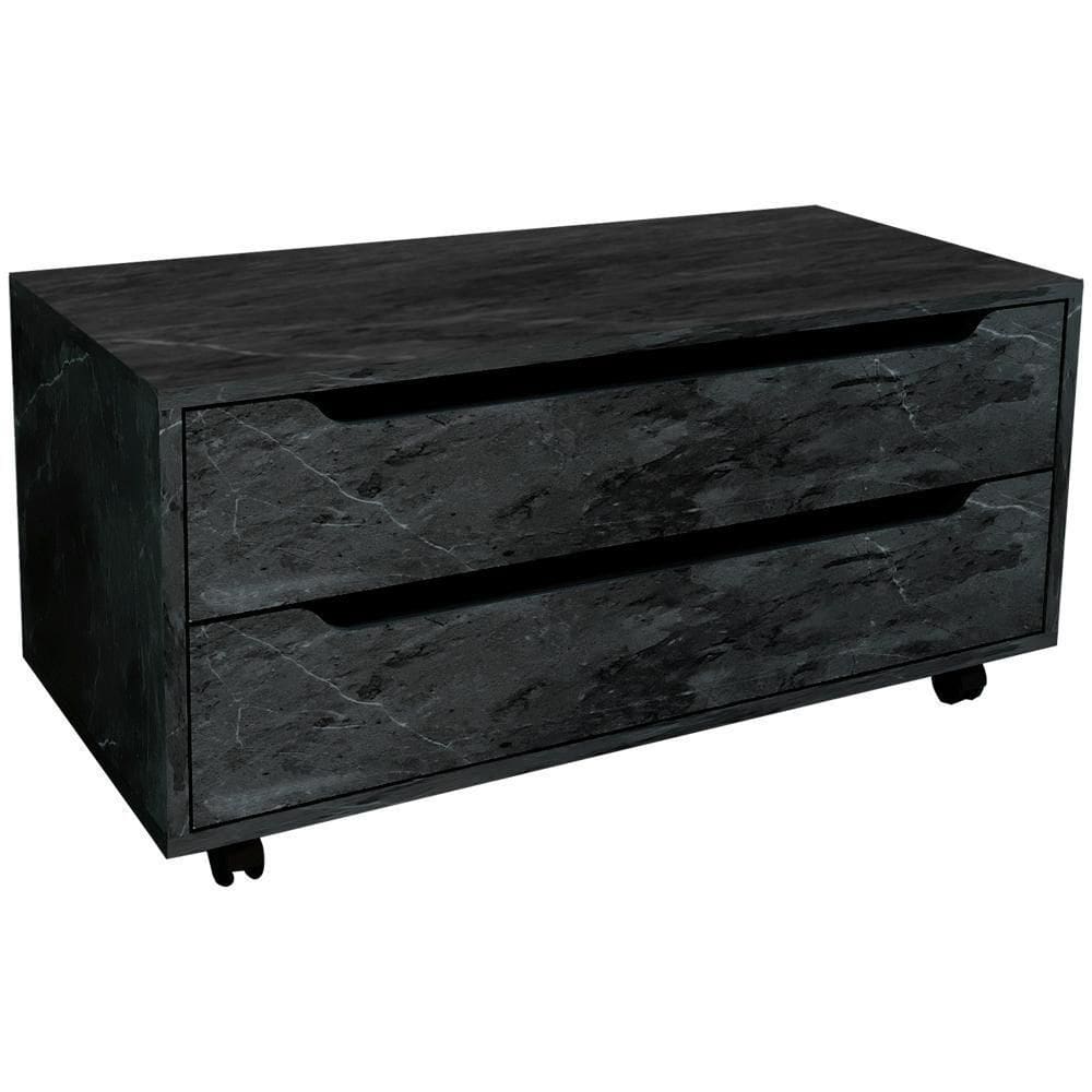 Balcao Gabinete 2 Gavetas 4 Rodizios Bn3643 Marmore Lunar