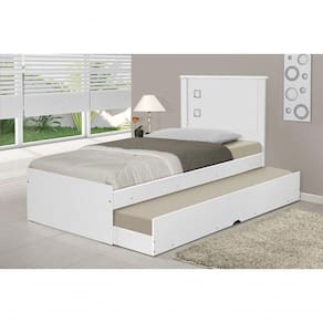 Cama Bibox Solteiro Barcelona Branco - Preto - Tebarrot