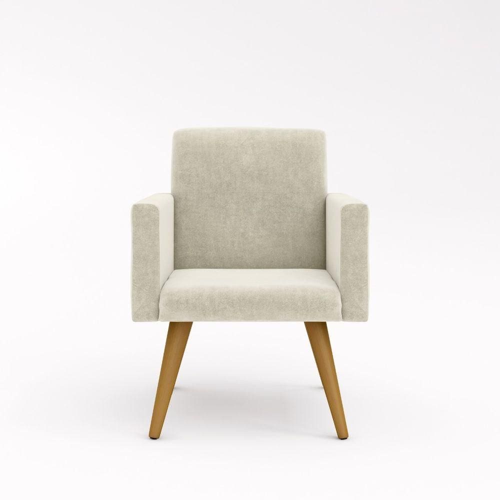 Poltrona Decorativa - Escritório - Recepção - Sala De Estar Cor:bege
