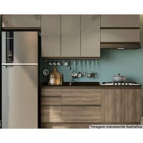 Cozinha Completa Maxxi 6 Peças (4 Armários + 2 Balcões) S/pia Cpt52 Nogal - Kappesberg