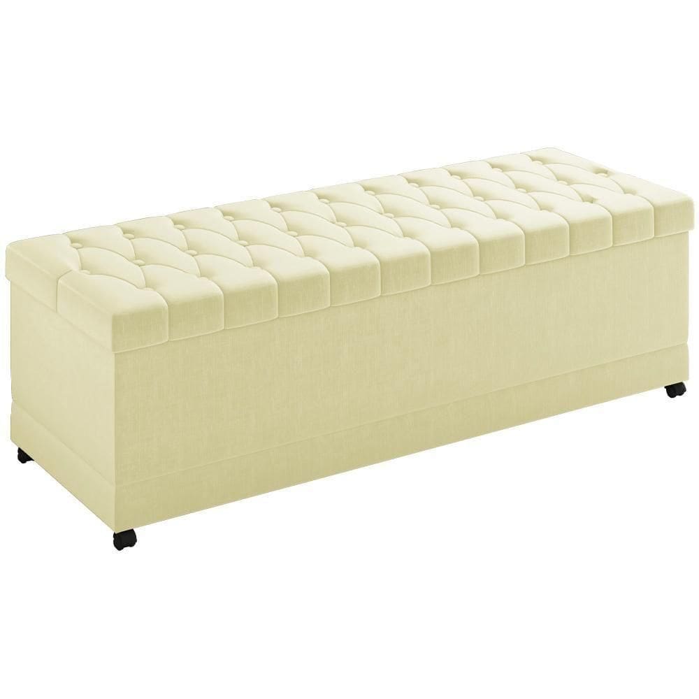 Recamier Calçadeira Bau 140 Cm Rodizios Madi Corano Tcs 350
