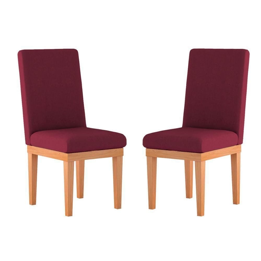 KitCadeiras Estofadas Para Mesa De JantarBalaqui Decor Cor:marsala