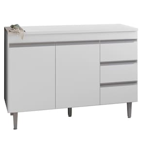 Balcao Para Pia 116 Cm 2 Portas Andreia Branco Reajl Branco