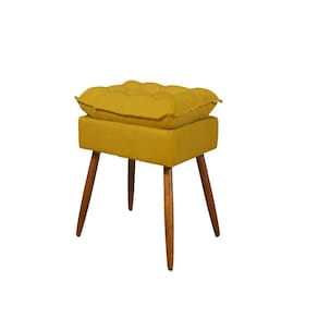 Kit Puff Pé Palito Sala De Estar Amarelo