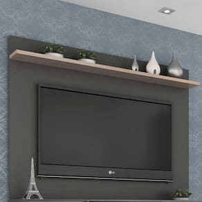 Painel Benevello 40" em Mdp com Prateleira Grafite com Siena
