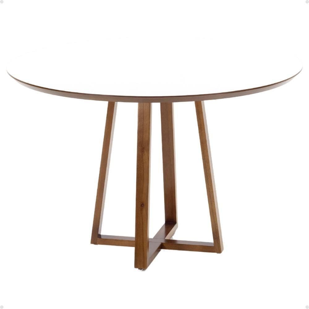 Mesa De Jantar Redonda Lara Premium 120cm Em E Mdf - Branco