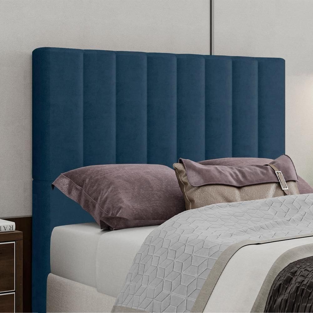 Cabeceira Queen 158 Cm Dubai Veludo Azul Soon Azul