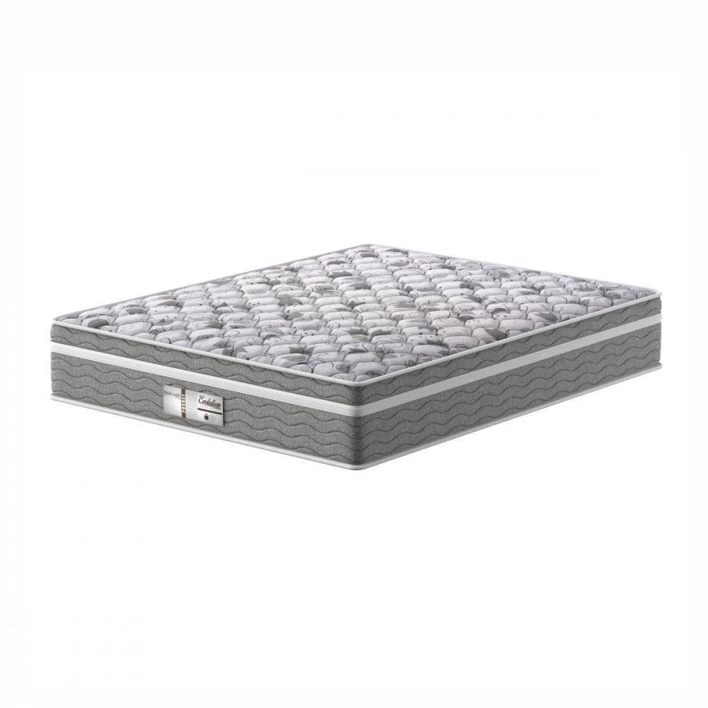 Colchão Queen Molas Ensacadas Evolution Pro Dormir 158x198x32cm Probel Cinza Com Branco