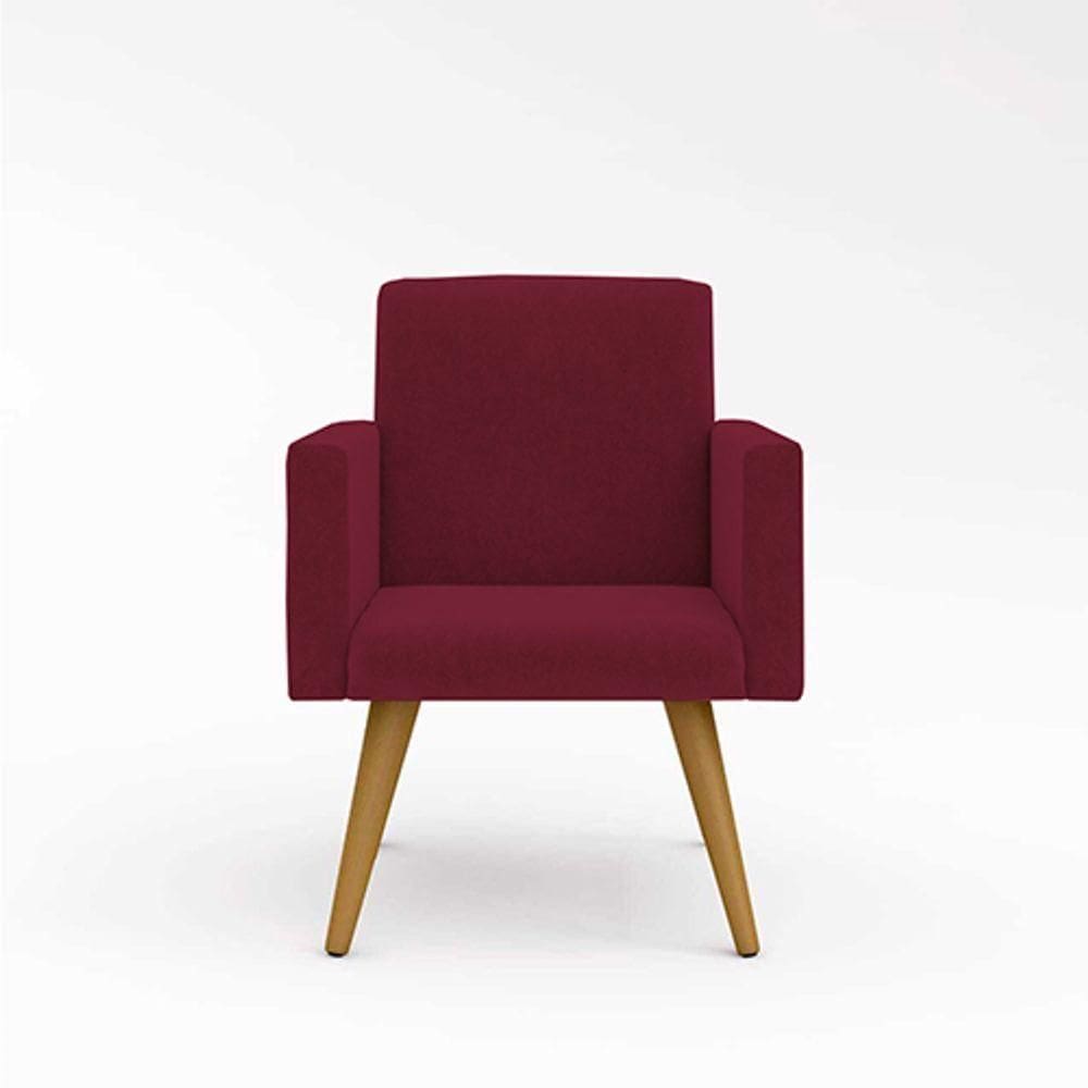 Poltrona Decorativa Para Apartamento - Sala Quarto Cor:marsala