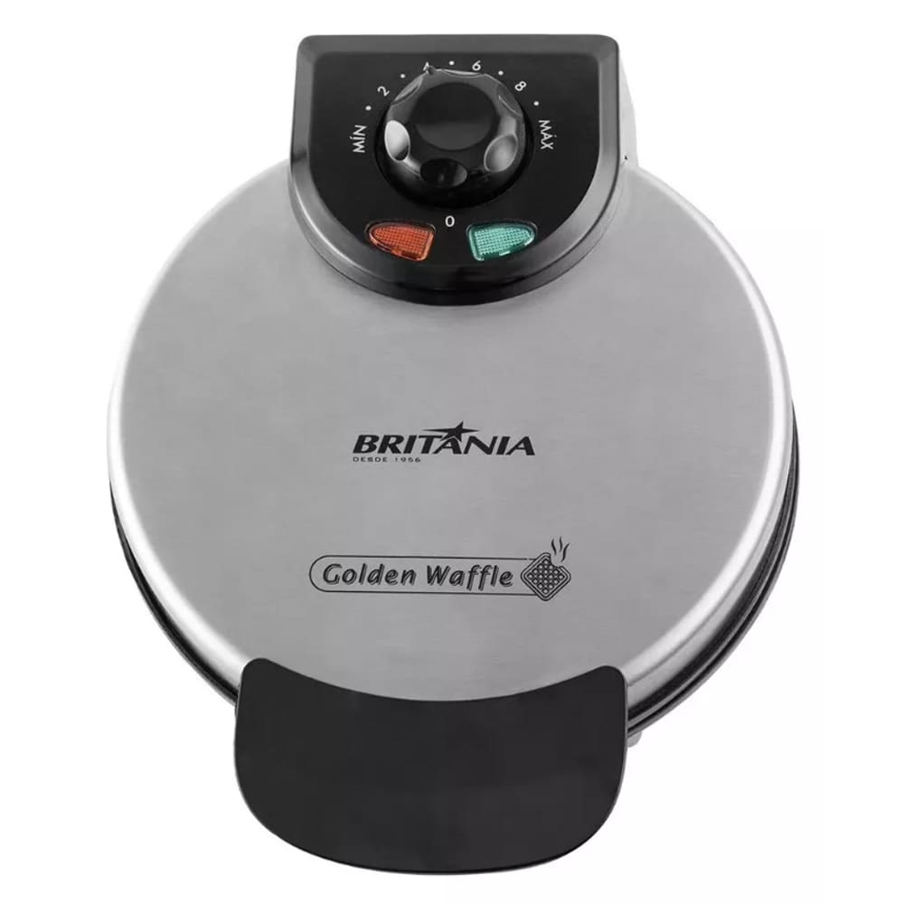 Máquina de Waffle Britânia Golden Antiaderente 850w Inox/Preto 220v