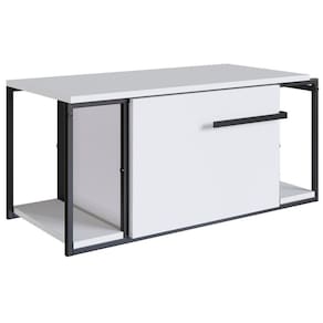Gabinete Suspenso Para Banheiro 1 Pt Basc P1019 Preto Branco Pp Preto Branco