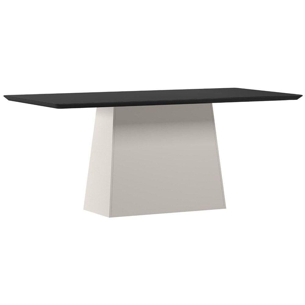 Mesa Bárbara 180x90cm - Off White-preto