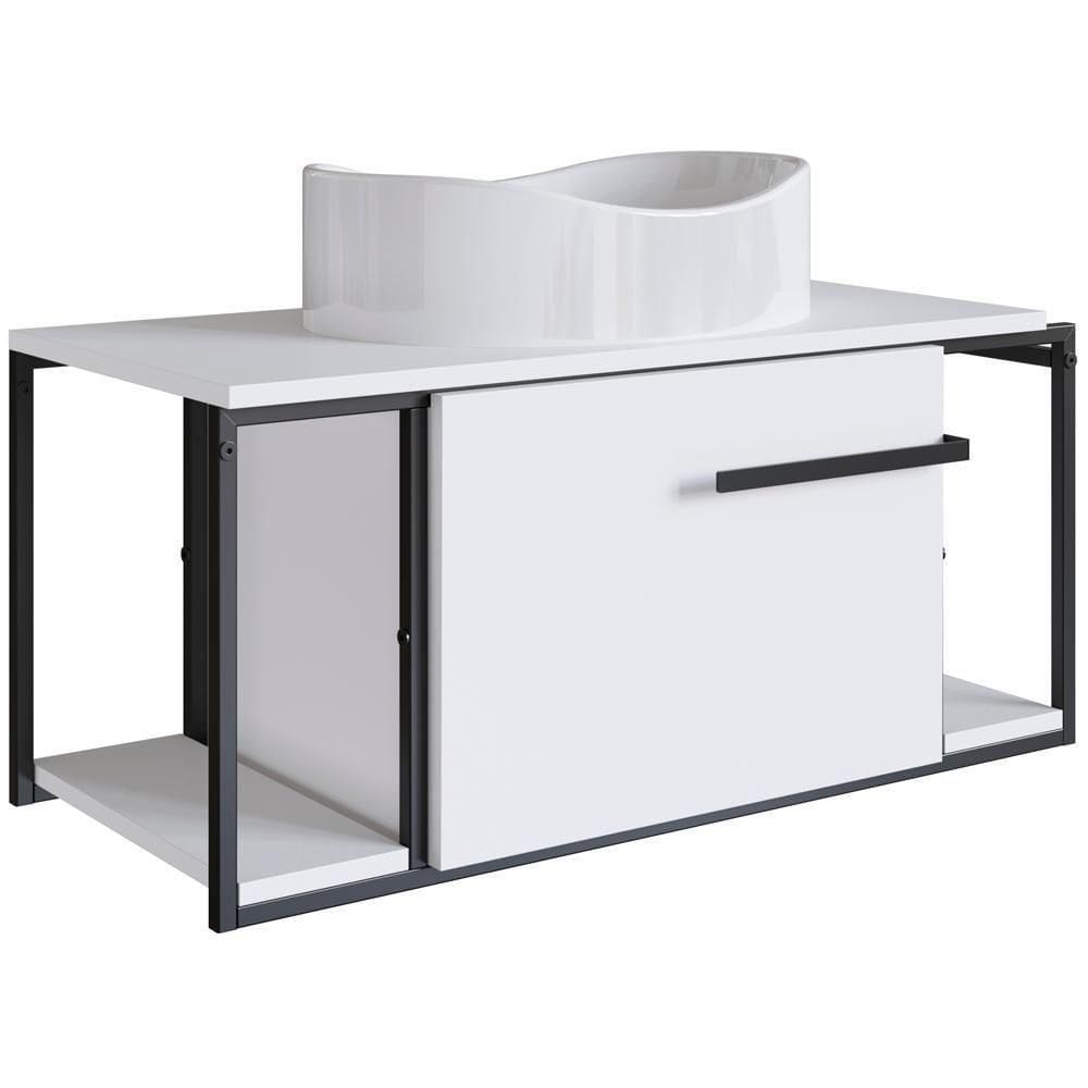 Gabinete Susp E Cuba Marmore Sintetico P1019x941012 Branco Branco Pp Branco Branco