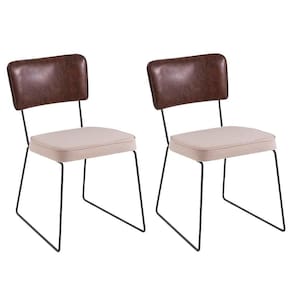Kit 2 Cadeiras Decorativas F53x1 Linho Bege Corano Marrom Dmobiliario Bege Marrom
