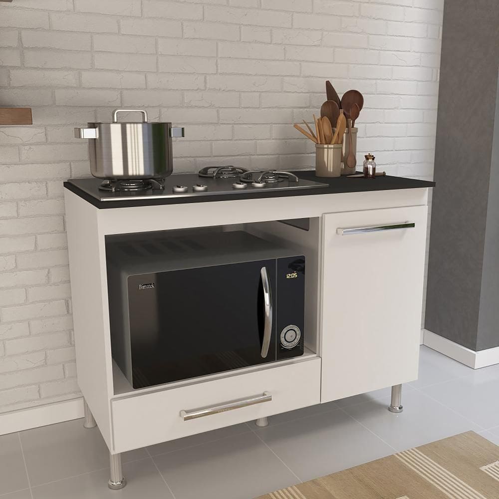 Balcão Modulado Para Forno e Cooktop 1 Porta Madrid Branco