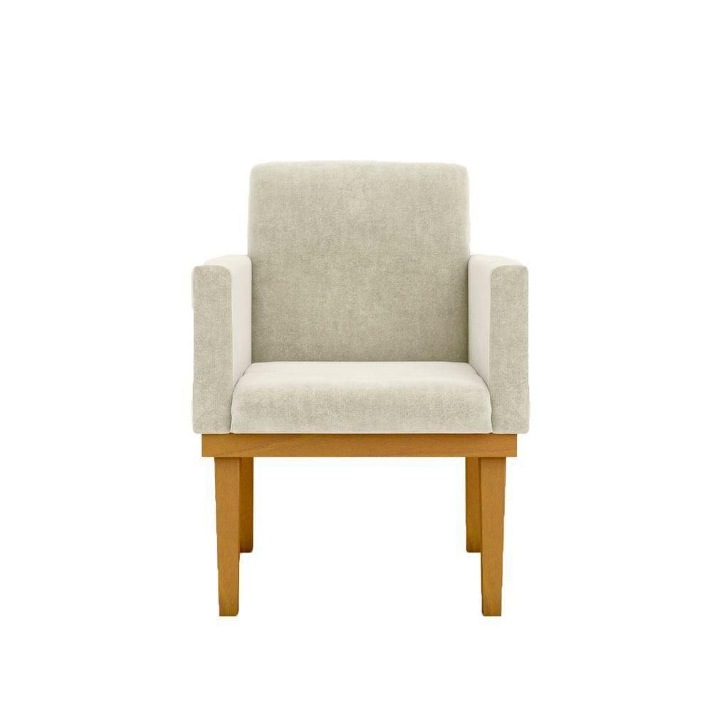 Kit 2 Poltronas Cadeira Reforçada - Escritório Recepção Bege