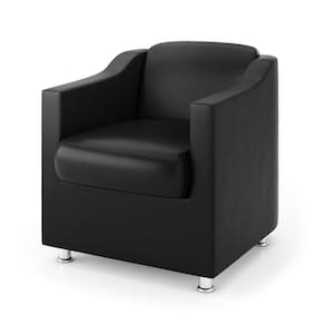 Poltrona Para Recepção Consultorio Médico Balaqui Decor Courino Preto