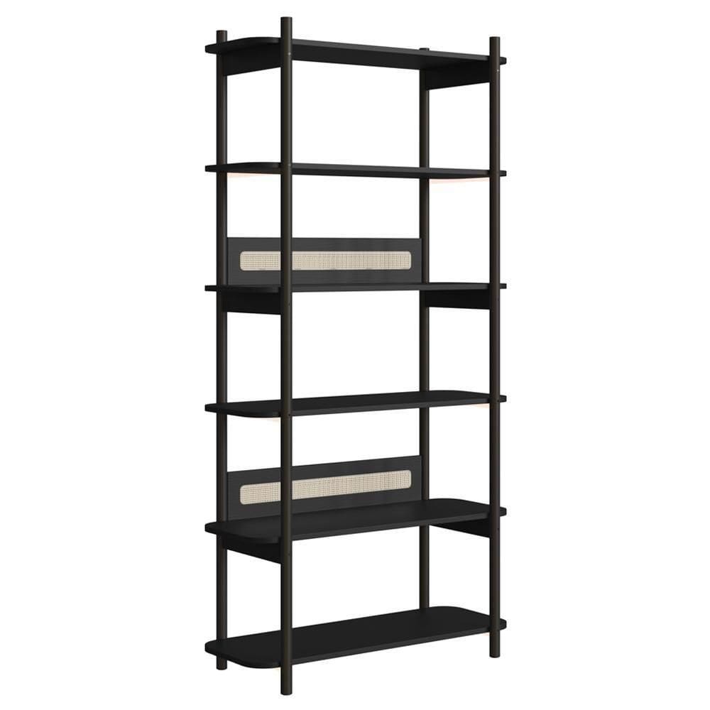 Estante 180 Cm 6 Prateleiras Pes Madeira Oslo 27965 Nero Artesano Nero
