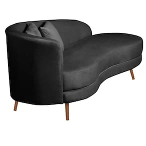 Chaise Longue Divã Emili Em Madeira De Reflorestamento 160cm Veludo Speciale Home Preto
