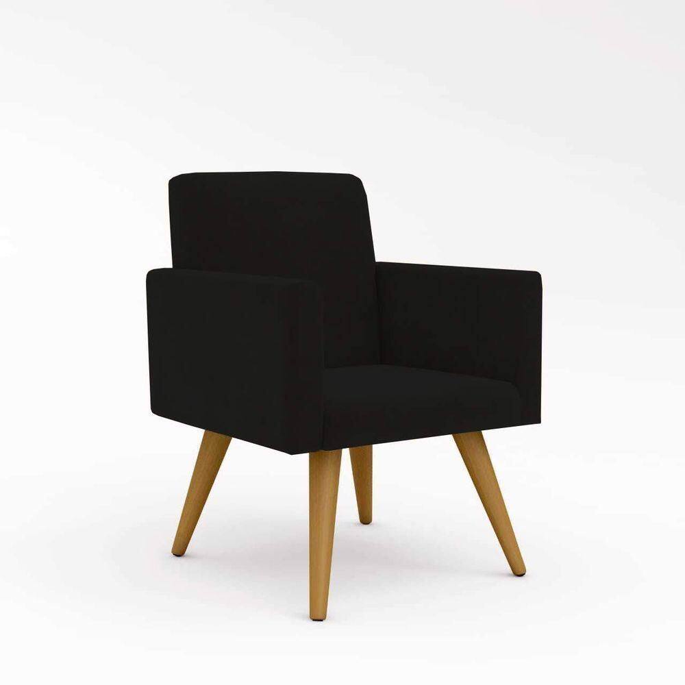 Poltrona Decorativa - Escritório - Recepção - Sala De Estar Cor:preto