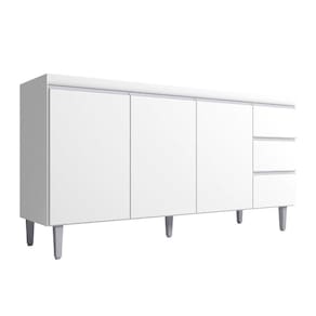 Balcão Para Pia Andréia 150 Cm 3 Portas Branco Ajl